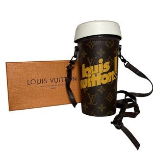 Luis Vuitton Printed Bucket Crossbody Bag